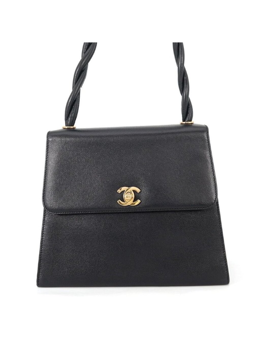 Chanel Shoulder Bag Caviar Leather Black